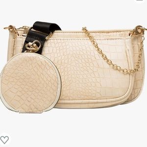 Crossbody bag with coin purse and accessories